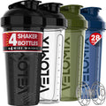 VELOMIX 28oz Protein Shaker Bottles - 4 Pack, Leak Proof
