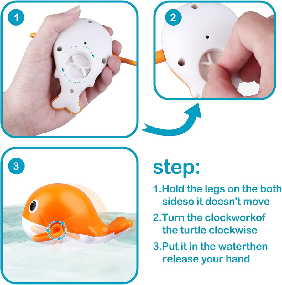Dwi Dowellin Bath Toy for Toddlers ,Bathtub Toy with Floating Mold Free Swimming Toys and Stacking Cups,Magnetic Fishing Game for Toddles and Babies
