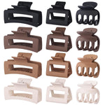 3 Styles Hair Clips for Women Small Medium Big Claw Clips for Thin Thick Hair 12 Pcs Hair Claw Clips Hair Clips Combination Hair Accessories for Women (Brown)