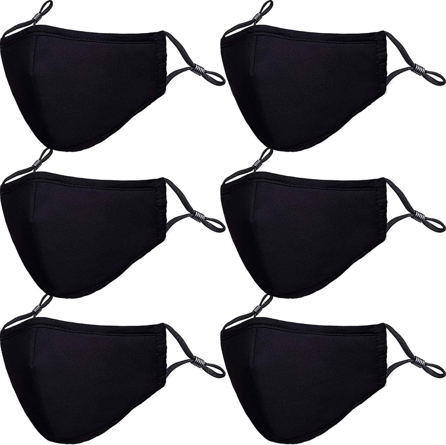 PAGE ONE Reusable Cloth Face Masks Washable Adjustable Breathable Cotton Face Mask for Women Men/6PC