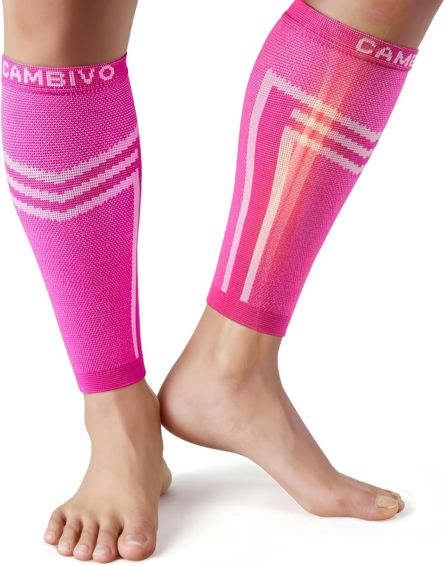 CAMBIVO Calf Compression Sleeve Men & Women- Shin Splint Brace Support for Legs Pain Relief, Varicose Vein Treatment