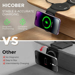 3 in 1 Charging Station for Apple Multiple Devices, Foldable Travel Wireless Charger 18W for iPhone Air 17 16 15 14 13 Pro Max Plus &Apple Watch Series/Airpods