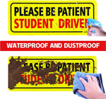 JUSTTOP 3pcs Student Driver Magnet for Car, Please Be Patient Student Driver, New Drivers Sticker Safety Warning, Magnetic Reflective Rookie Driver Bumper Sticker (Black&Red)