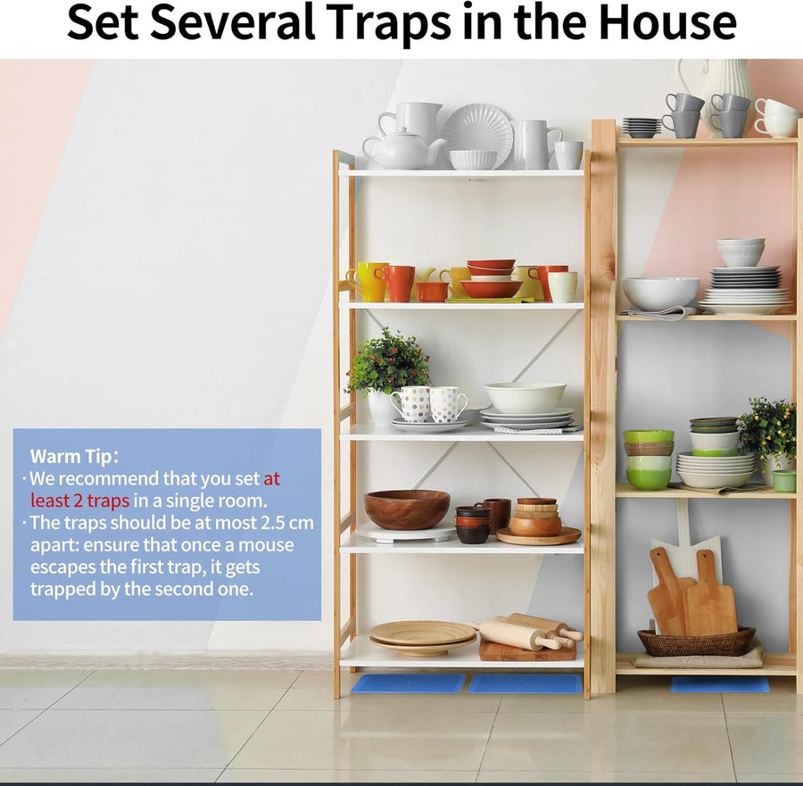 LULUCATCH Super Glue Traps 12 Pack for Mice & Snakes, Larger, Heavier Sticky Traps with Non-Toxic Glue. Sticky Mouse Traps Indoor, Easy to Set, Pet Safe Pest Control