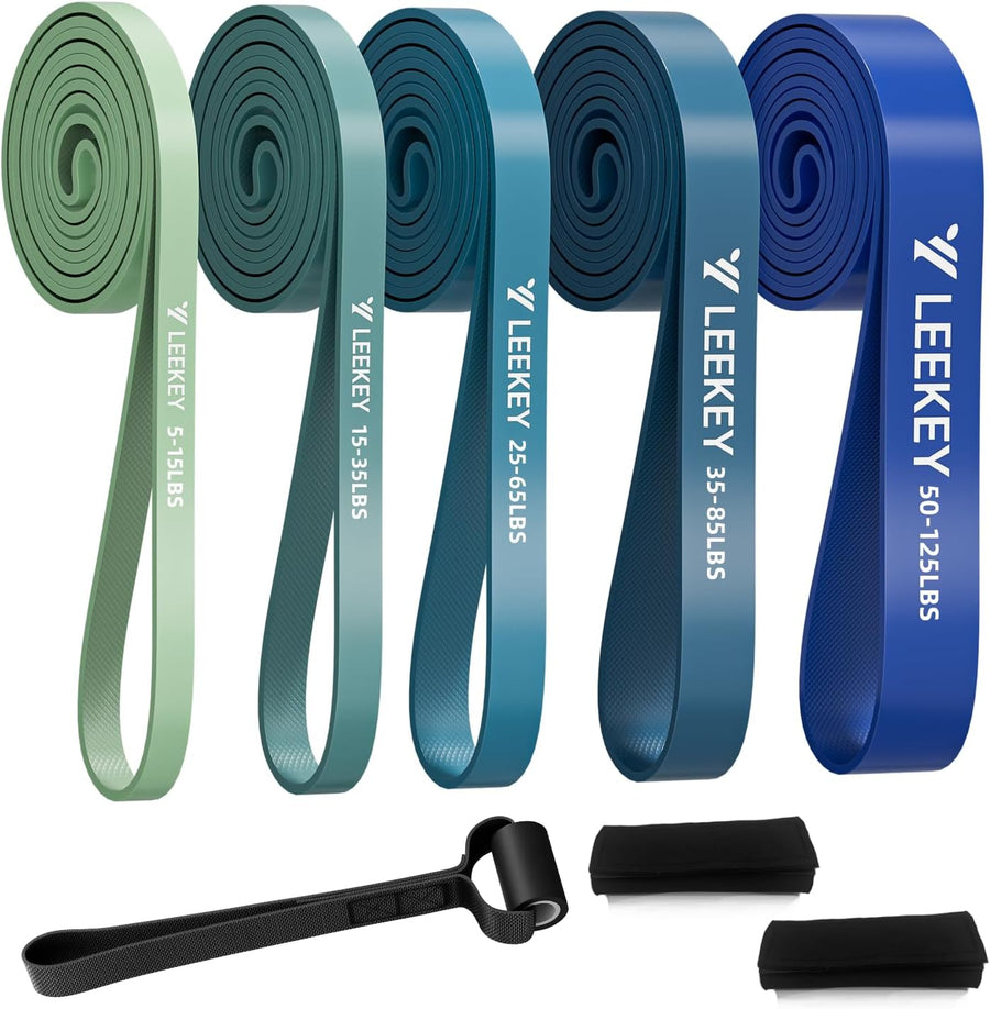 LEEKEY Resistance Bands for Workout, Exercise Bands with Door Anchor, Pull Up Assistance