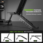 Adjustable Weight Bench for Home Gym, 600LBS Capacity, Foldable Workout Bench