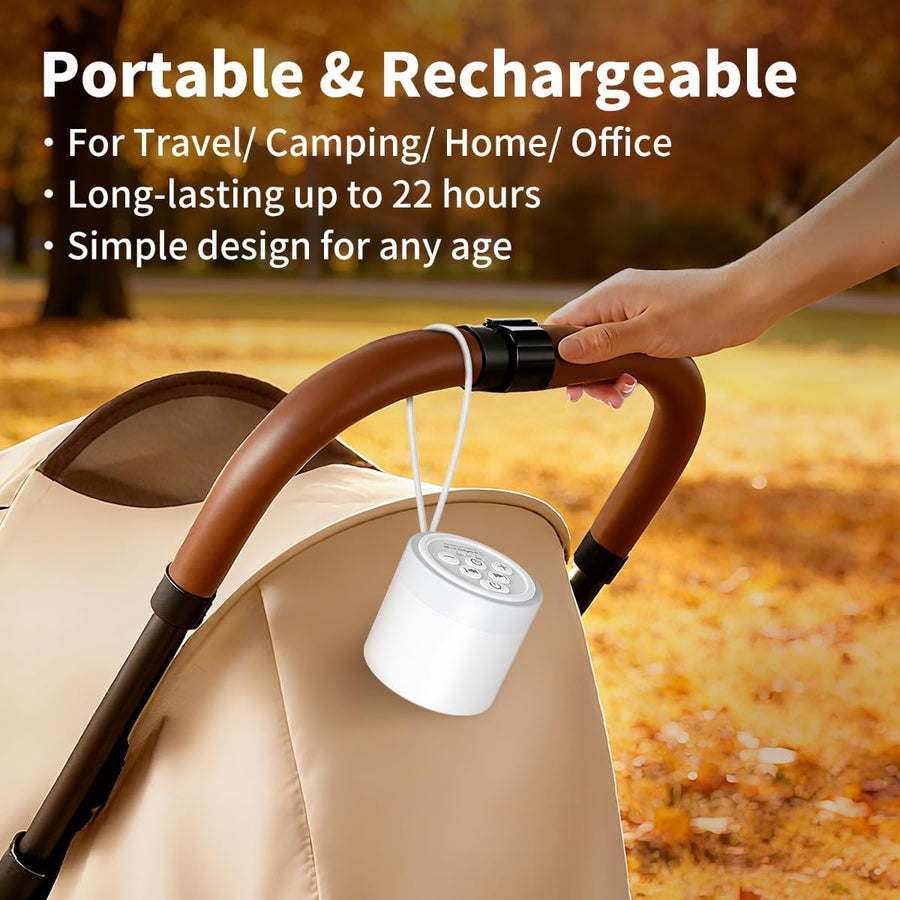 Sound Machine Mini White Noise Machine with 30 Soothing Sounds for Newborn Baby Kids Adults Portable Rechargeable Sleep Brown Noise Machine 4 Timers Memory Function for Travel Camping Home Office