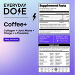 Everyday Dose Premium Adaptogenic Mushroom Coffee with Grass-Fed Collagen, Chaga, Lions Mane & L-Theanine for Better Focus, Energy, Digestion, Skin, and Immunity 30 Servings
