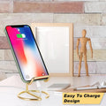 Cell Phone Stand for Desk, Cute Metal Gold Cell Phone Stand Holder Desk Accessories, Compatible with All Mobile Phones, iPhone, iPad