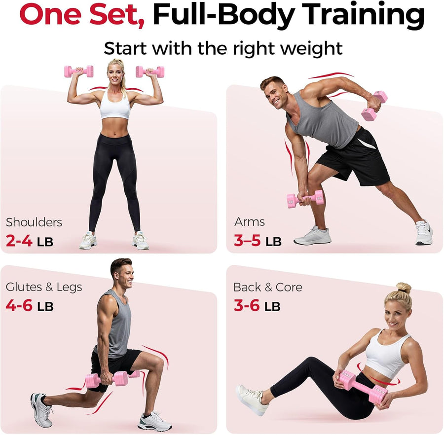 FEIERDUN 5-in-1 Adjustable Dumbbells, 12LBS/20LBS Weights for Home Gym