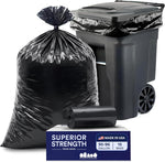 Plasticplace 95-96 Gallon Heavy Duty Black Trash Bags - Contractor Grade, Extra Large Garbage Bags for Construction & Outdoor Trash Cans, 1.2 Mil Thick, 61” x 68” (15 Count Roll)