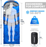 Sleeping Bag for Adults & Kids – Lightweight, Waterproof, Cold Weather Camping Sleeping Bag
