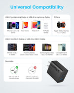 Anker iPhone 17/16 Charger, 2-Pack 20W Fast USB C Charger Block, for iPhone 16/16 Pro Max/15 Series/iPad Pro and More (Black, 2 Pack & 2 Cable)