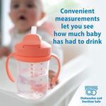 Dr. Brown's Milestones, Baby's First Straw Cup Sippy Cup with Straw, 6m+, 9oz/270ml, Coral, BPA Free