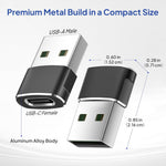 Elebase USB to USB C Adapter for iPhone 17 4Pack,USBC Female to A Male Car Charger Adapter,Type C Converter Apple 16 Pro Max 15 14 Plus,iWatch Watch 11 10 Se Ultra 3,iPad Air,Samsung Galaxy S25,Black