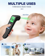 No-Touch Forehead Thermometer for Adults, Infrared Digital Baby Thermometer for Kids, Accurate Reading with Large Display, Mute Mode, Memory Recall, Fever Alarm