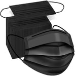 100 PCS Disposable Face Masks, Black Disposable Masks, 3 Ply Protection Face Masks