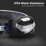 Lepro LED Headlamp Rechargeable - Super Bright Head Lamp with 5 Modes for Camping & Hiking Gear Essentials, IPX4 Waterproof Headlight Flashlight with Red Light, USB Cable Included