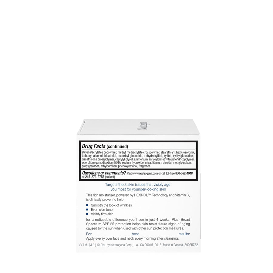 Neutrogena Triple Age Repair Face Moisturizer - with Hexinol Technology & Vitamin C, Anti-Wrinkle Face Cream with SPF 25, Visibly Reduces Wrinkles & Firms Skin, 1.7 oz