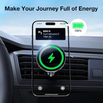 Coolpow for Magsafe Car Mount Charger【100% Stable】 15W Magsafe Car Charger Magnetic Phone Holders for Your Car Accessories for Women Men car Phone Holder Wireless Car Charger for iPhone