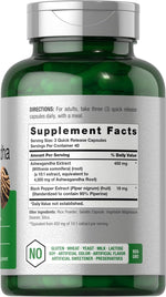 Horbäach Ashwagandha Supplement Max Strength 120 Capsules Non-GMO Gluten Free