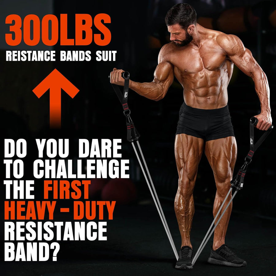 300LB Resistance Bands for Men - Heavy Duty Workout Bands with Handles