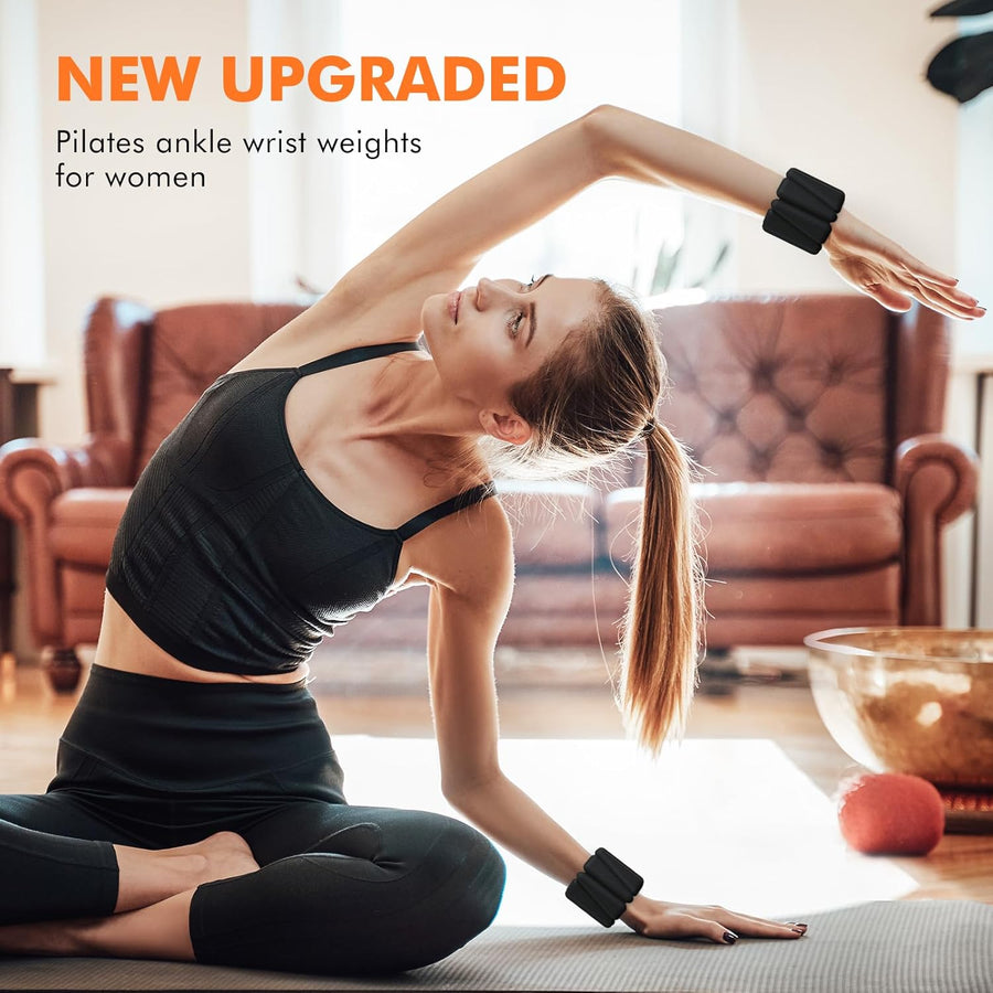 Adjustable Wrist & Ankle Weights for Home Workout, Running, Yoga, Strength Training