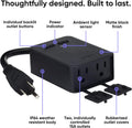 Wyze Plug Outdoor, Dual Outlets Energy Monitoring, IP64, 2.4GHz WiFi Smart Plug, Works with Alexa, Google Assistant, IFTTT, No Hub Required, Black