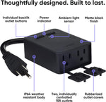 Wyze Plug Outdoor, Dual Outlets Energy Monitoring, IP64, 2.4GHz WiFi Smart Plug, Works with Alexa, Google Assistant, IFTTT, No Hub Required, Black