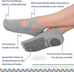 Ozaiic Yoga Socks for Women Non-Slip Grips & Straps, Ideal for Pilates, Pure Barre, Ballet, Dance, Barefoot Workout