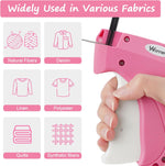 Stitch Gun for Clothes Stitchy Tagging Gun for Clothing Stitchy Quick Clothing Fixer -Includes 1,000 Black Fasteners & 1,000 White Fasteners & 6 Needles(hotpink+White)