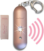 Personal Safety Alarm – Travel Safe Waterproof – Gift for Women College Girls – Self Defense Keychain – Extra Loud Siren – Strobe Light – Cute Key Chains Protection (Rose Gold)