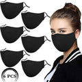 Black Reusable Breathable Cloth Face Mask, Adjustable Washable Face Protection Cover for Men and Women