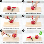 SCHVUBENR Premium Apple Corer Tool - Easy to Use and Clean - Sturdy Apple Core Remover with Sharp Serrated Blades - Stainless Steel Corers for Apple and Pear - Core Fruits with Ease(Red)