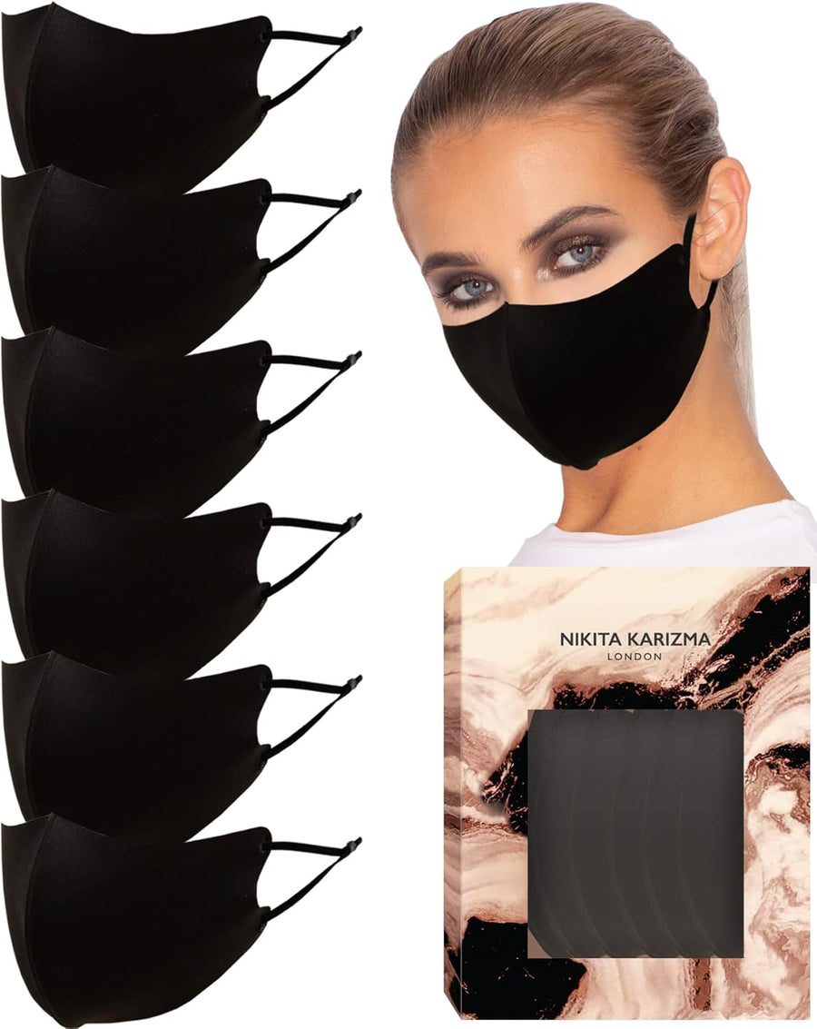 KARIZMA Face Wardrobe Cloth Face Mask. 6 Soft Masks Washable Fabric with Adjustable Ear Loops. ‘Earth Shades’ Pack. Face Mask Reusable and Stretchy. Fabric Face Masks 6 Pieces