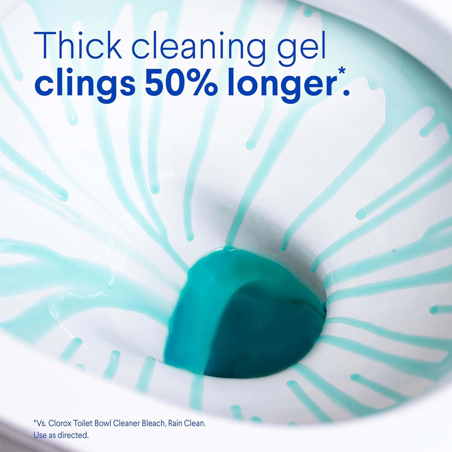 Clorox Toilet Bowl Cleaner, Clinging Bleach Gel, Ocean Mist - 24 Ounces, Pack of 2