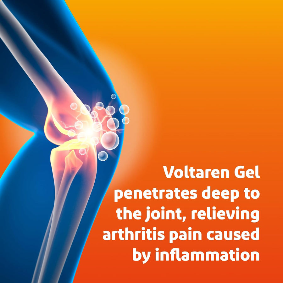 Voltaren Arthritis Pain Gel for Powerful Topical Arthritis Pain Relief with Diclofenac - NEW Easy Open Cap - 100 g Tube And 20 g Travel Size Tube