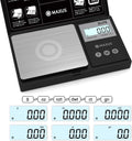 MAXUS Digital Pocket Gram Scale 500g x 0.01g High Precision with Tray, Weighs Small Food, Jewelry, Ounces, Grains, LCD Display, Tare Function