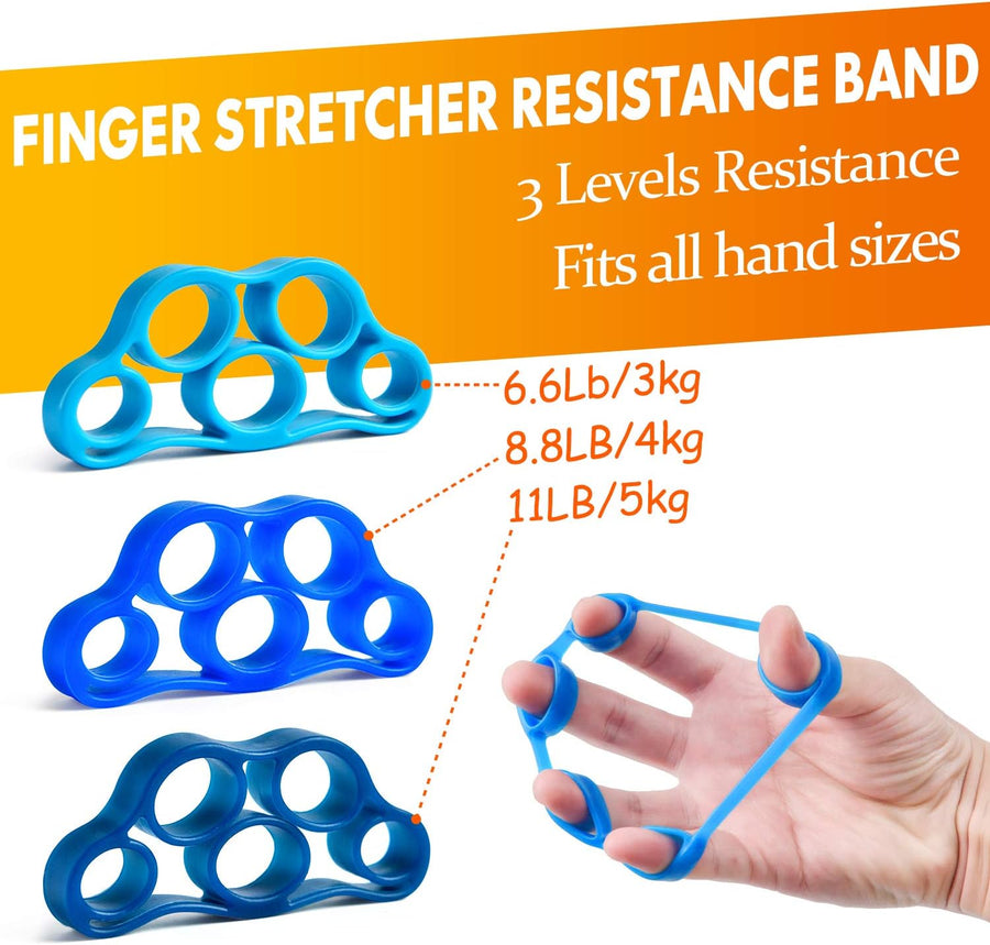 Grip Strength Trainer Kit - 7 Piece Adjustable Hand Exerciser Set