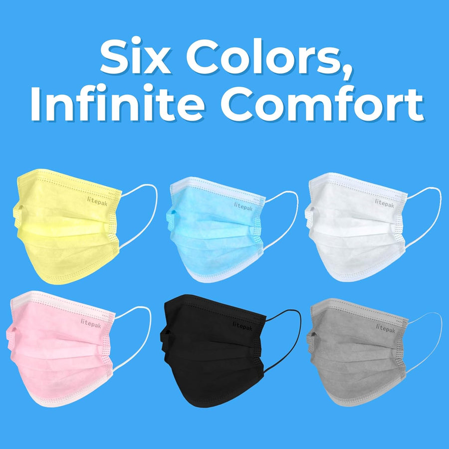 Litepak 2,000 Disposable Face Masks - Breathable Face Mask for Home, Office