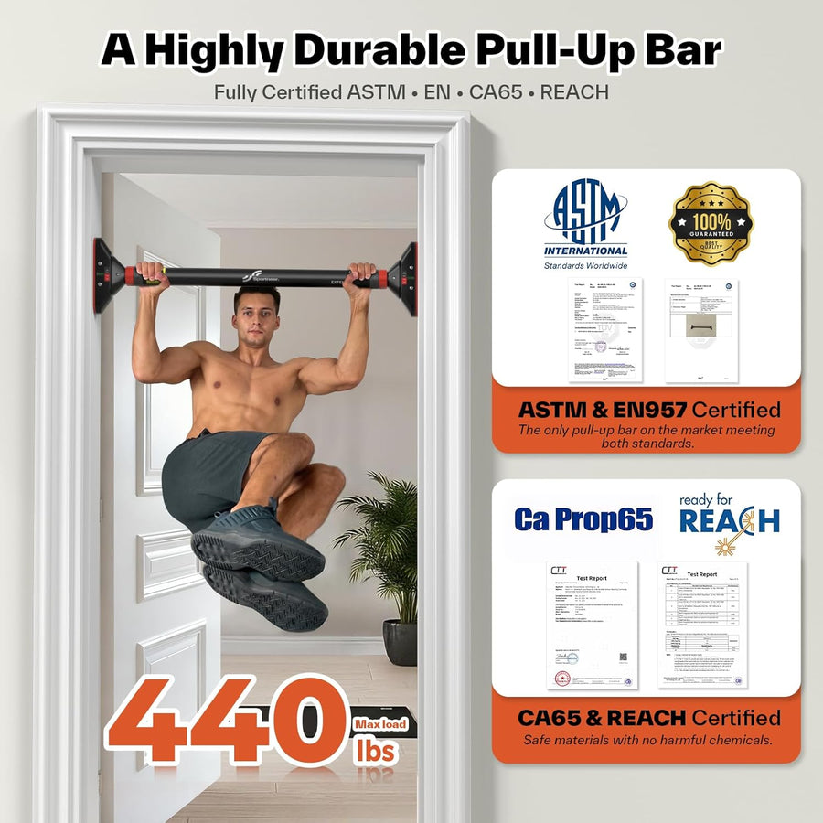 Sportneer Adjustable Doorway Pull-Up Bar, 440 lbs Capacity, No Drilling