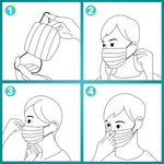 100 PCS Disposable Face Masks, Black Disposable Masks, 3 Ply Protection Face Masks