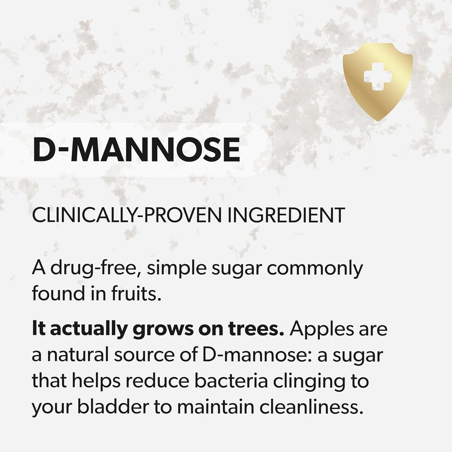 AZO D Mannose Urinary Tract Health, Cleanse, Flush & Protect The Urinary Tract, No.1 Pharmacist Recommended Brand, Clinical Strength, Non-GMO, 120 Count