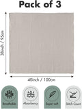 Muslin Swaddle Blankets for Newborn, 3 Pack Breathable Soft Receiving Blanket, Large 38 x 40 inches Swaddle Wrap Burping Clothes, Essentials Infant Shower Items, Toddler Gift (Bright Colors)