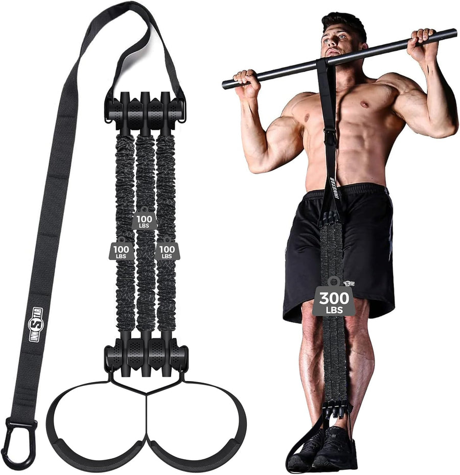 Innstar Heavy Duty Pull Up Assist Bands - Adjustable Resistance 165-265lbs with Fabric Feet/Knee Rest