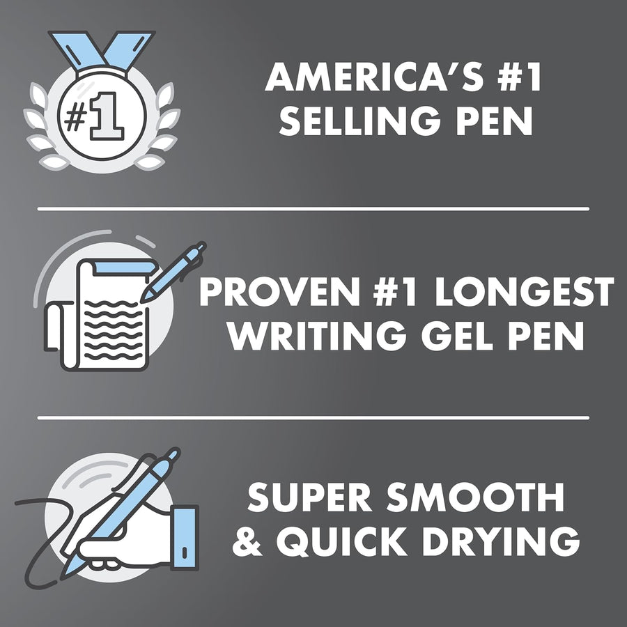 Pilot G2 Premium Gel Roller Pens 0.7, Fine Point Smooth Writing Pens Black, Pack of 12