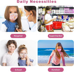 50PCS Kids Face Mask Safty Breathable Fabric for Girls and Boys