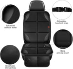 Car Seat Protector 1 Pack Car Seat Cushion Mat Thickest Padding,Waterproof 600D Fabric Car Seat Covers for Non-Slip Backing Mesh Pockets for Baby and Pet (Black, 1 Pc)