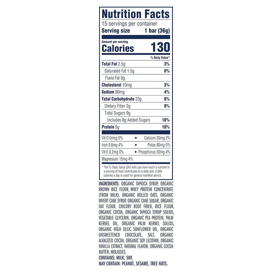 Zbar Protein - Chocolate Chip - Crispy Snack Bars - Made with Organic Oats - Non-GMO - 5g Protein - Gluten Free Protein Bars (15 Pack)