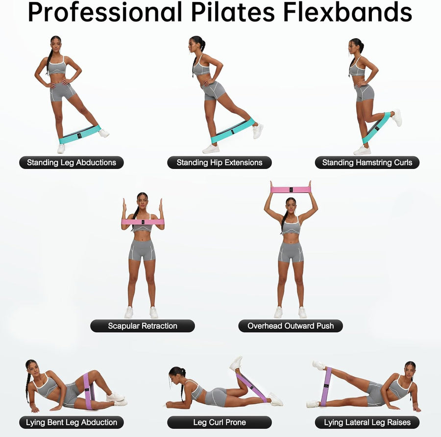 Renoj Resistance Bands Set: 3 Fabric Loops for Pilates, Yoga, Home Gym, Booty, Leg Training
